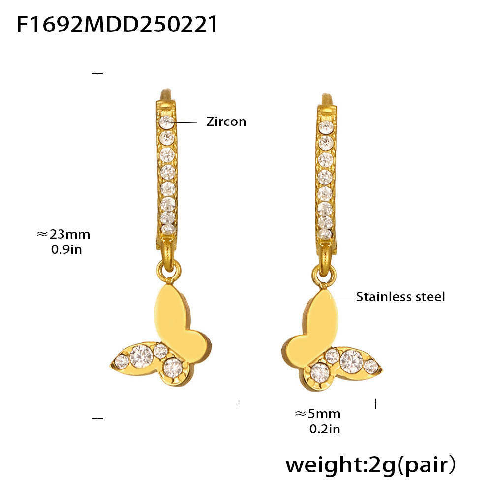 D관 - 별 달 큐빅 큐빅 18K 도금 귀걸이 [F1686-F1694] 25.02-3