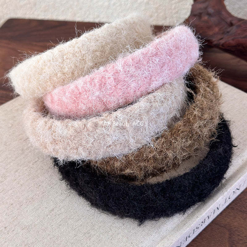 E관 - 가을 겨울 컬러 퍼 양털 머리띠 [26149] 25.12-1