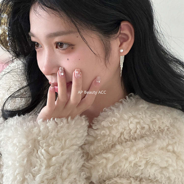 A관 - 유럽 스타일 롱 태슬 진주 은침 귀걸이 [EH-2753] 24.04-1