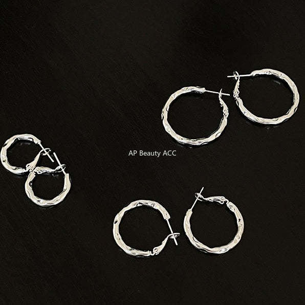 A관 - 925 은침 비정형 심플 링 귀걸이 [EH-4122] 25.12-2