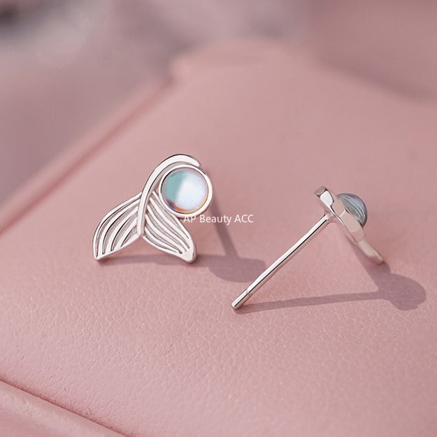 B관 - 999 실버 물고기 꼬리 디자인 귀걸이 [YC4498E_1] 25.10-3