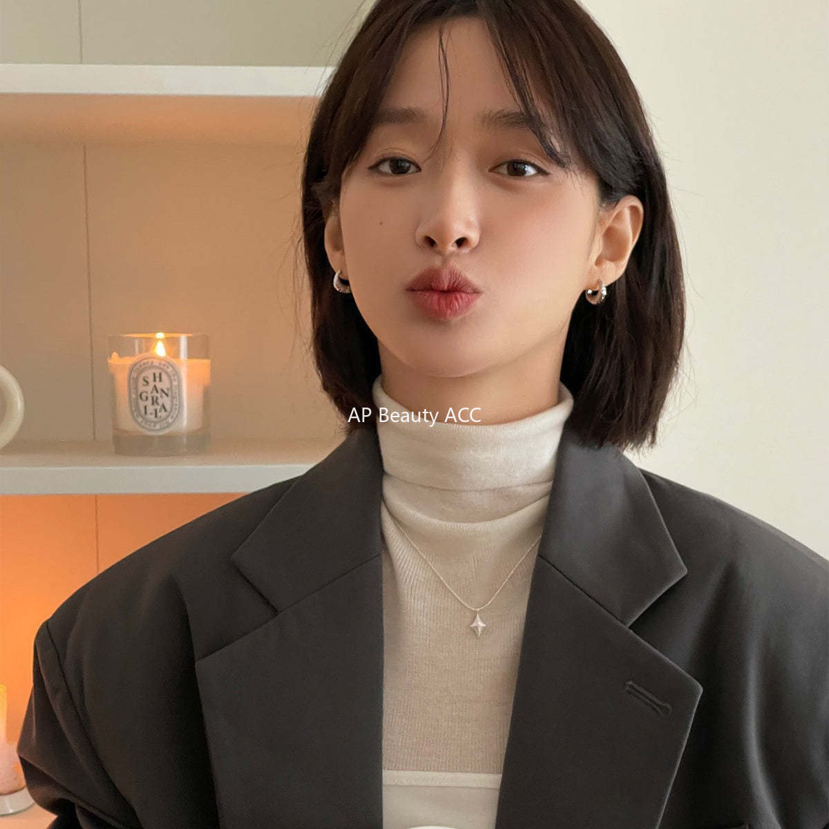 A관 - 925 은침 비정형 운석 텍스처 심플 링 귀걸이 [EH-2831] 24.04-3