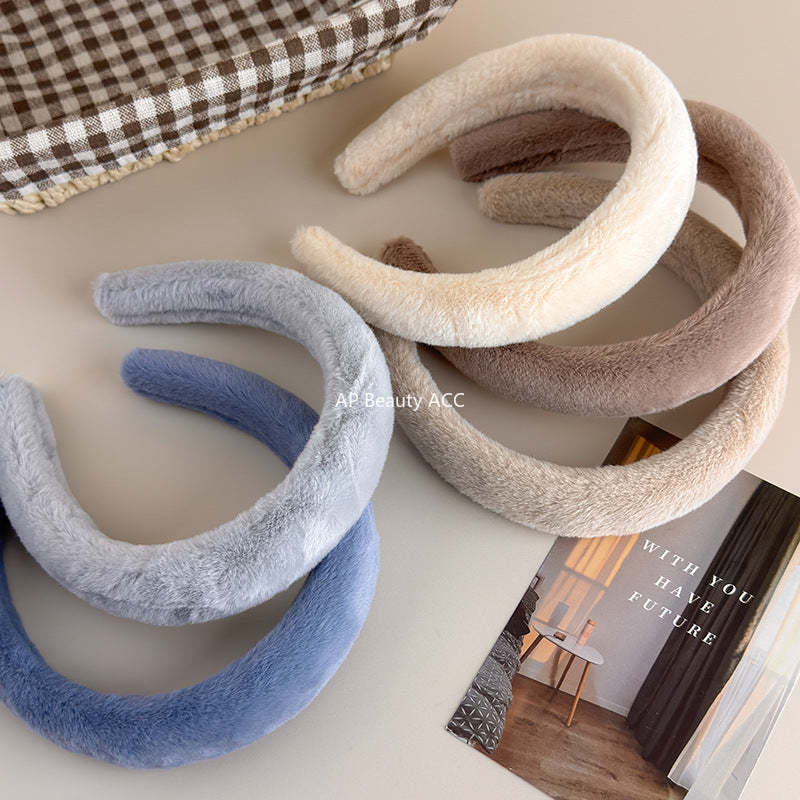 E관 - 퍼 소재 파스텔 볼륨 와이드 머리띠 [19179] 25.11-3