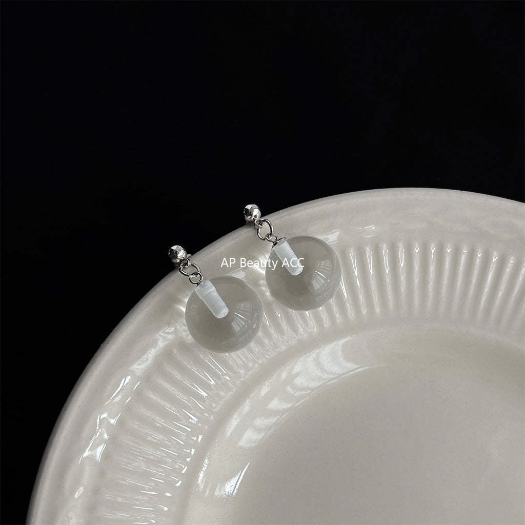 C관 - 투명 유리볼 심플 세련된 귀걸이 [4370-4371] 24.06-3