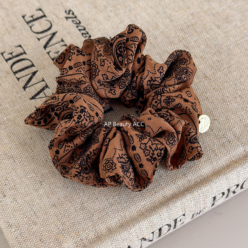 E관 - 빈티지 페이즐리 패턴 포니테일 곱창 헤어밴드 [27578] 25.10-3