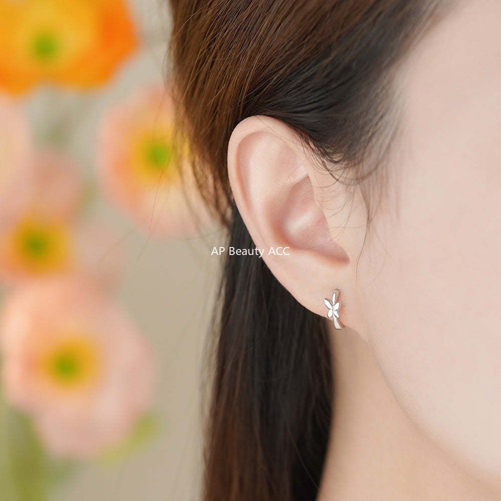 B관 - 925 실버 나비 디자인 링 후프 귀걸이 [YC9500E] 25.12-3