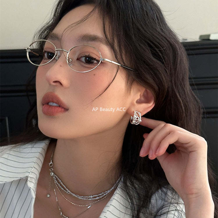 A관 - C형 라인 디자인 하트 돼지코 스터드 귀걸이 [EH-4107] 25.10-5