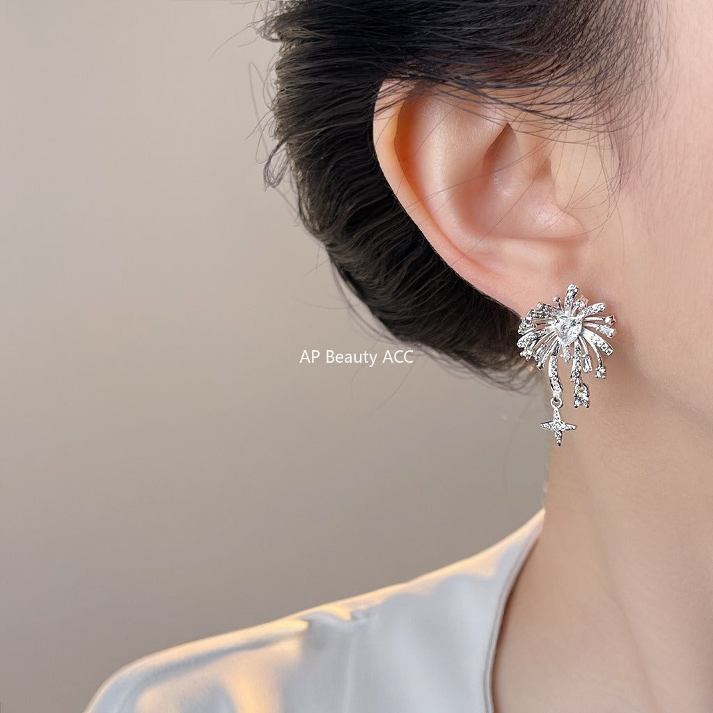 C관 - 925 은침 별 불꽃 모양 드롭 귀걸이 [7022] 25.11-1