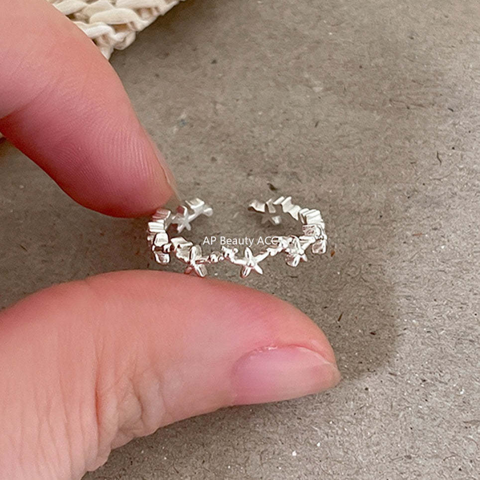 A관 - 925 실버 오각별 디자인 오픈형 반지 [JZ-0710] 25.09-4