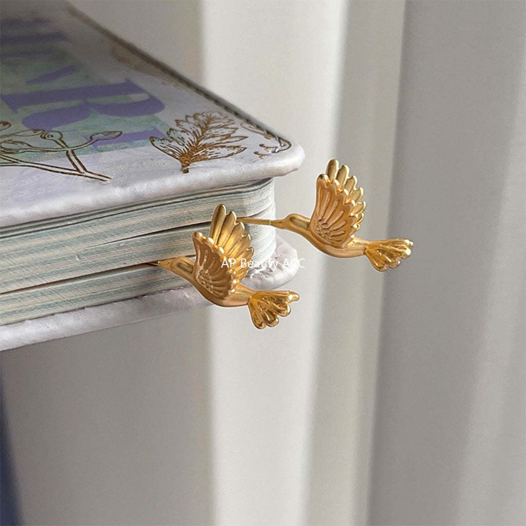 C관 - 매트 질감 새 모티프 디자이너 감각적인 귀걸이 [4276] 24.06-3