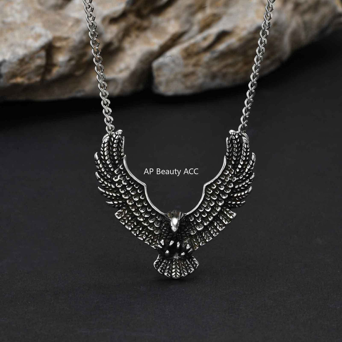 G관 - 스테인리스 스틸 펑크 독수리 디자인 목걸이 [PN-2242] 25.10-4