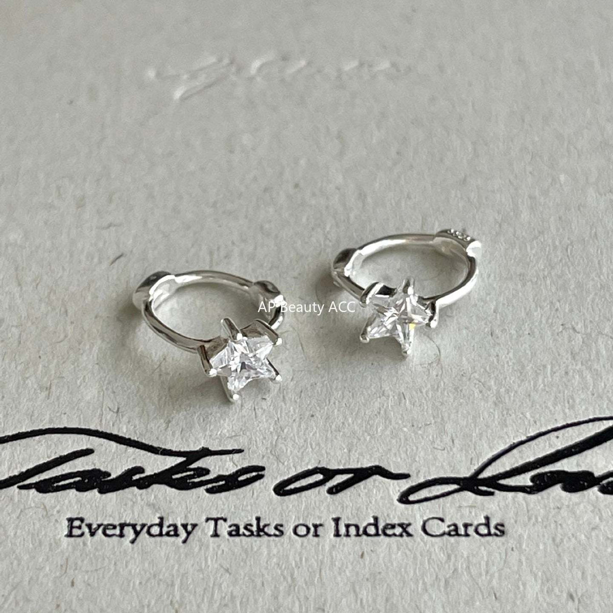 F관 - 925 실버 별 큐빅 링 귀걸이 [C1423] 25.11-4