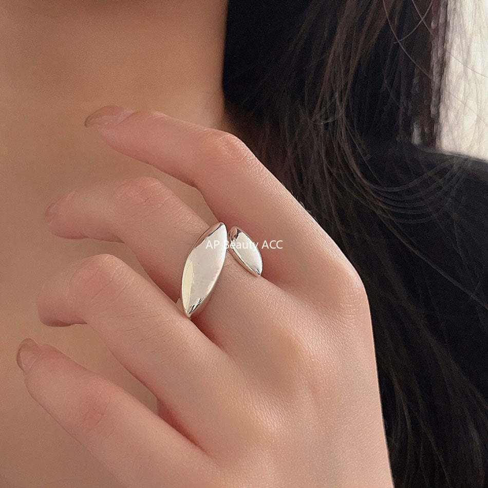 F관 - 925 실버 기하학 유광 오픈형 반지 [J343] 25.10-5