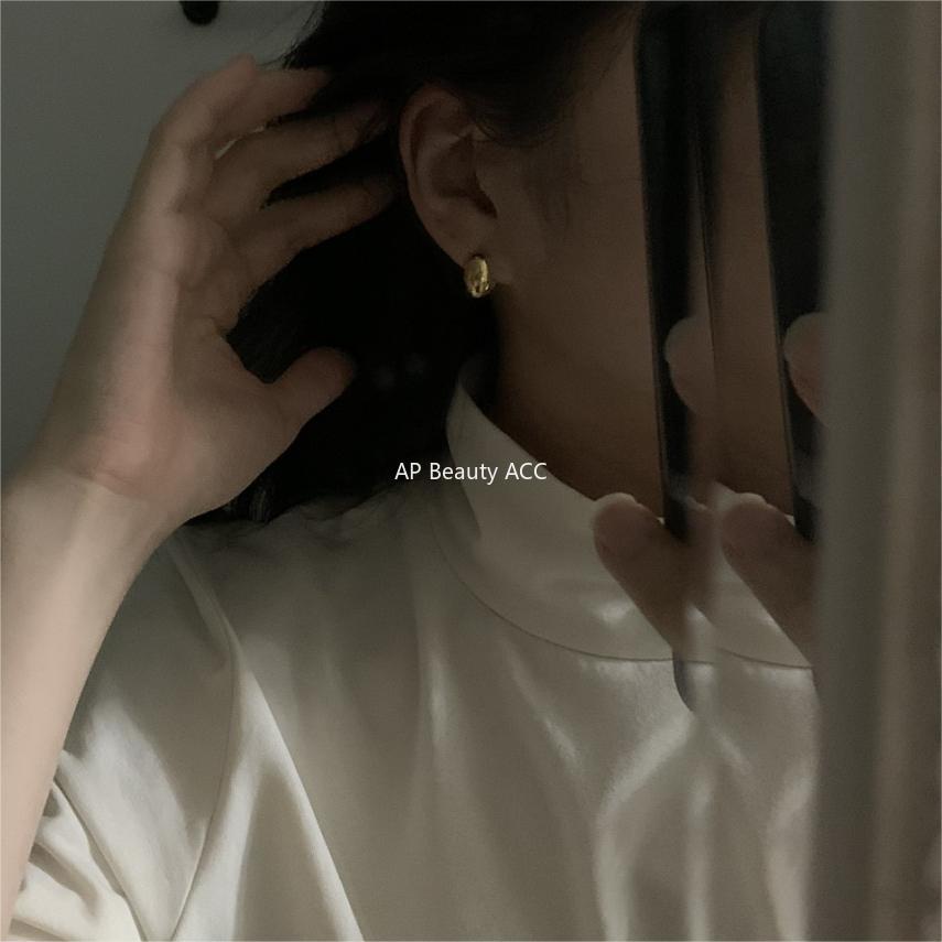 F관 - 925 실버 타원형 디자인 귀걸이 [C1220] 25.10-1