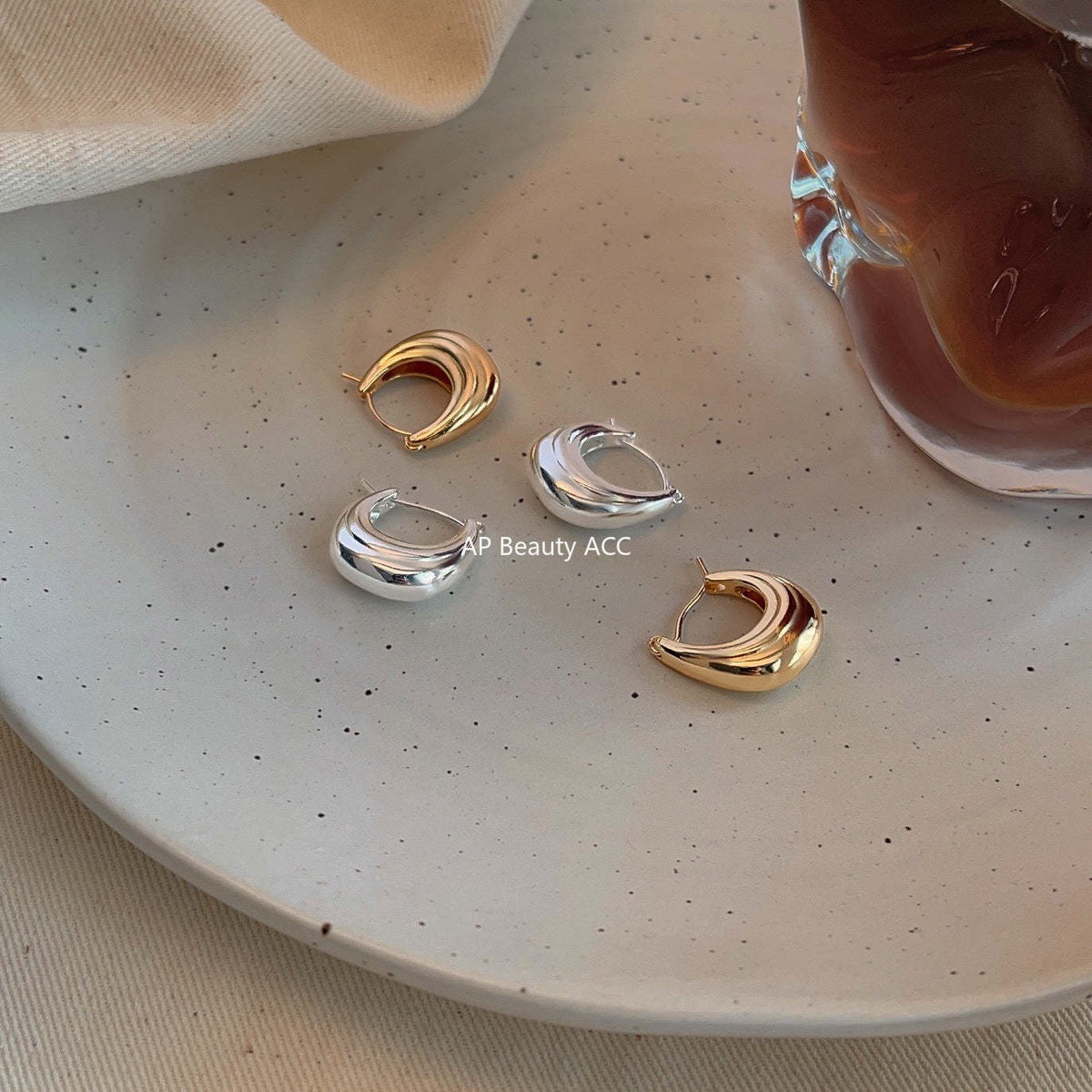 C관 - 개성 있는 고급스러운 기하학적 귀걸이 14K 도금 귀걸이 [3741-3742] 24.04-4