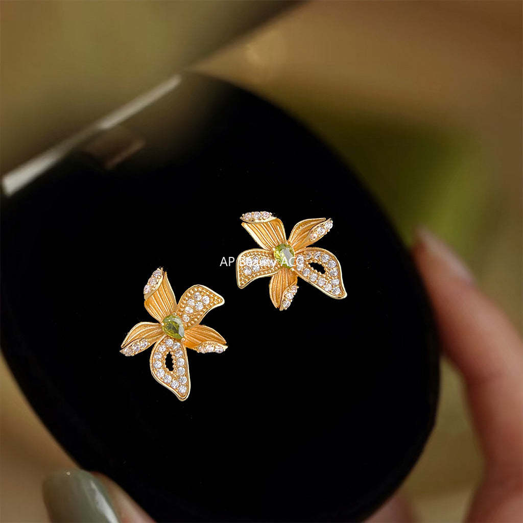 C관 - 925 은침 미니 큐빅 입체 플라워 귀걸이 [6993] 25.10-5