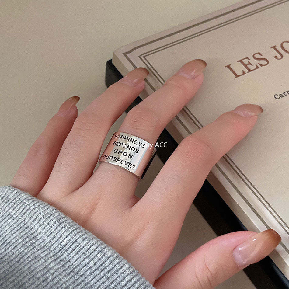 F관 - 925 실버 빈티지 레터링 볼드 반지 [J960] 25.10-5