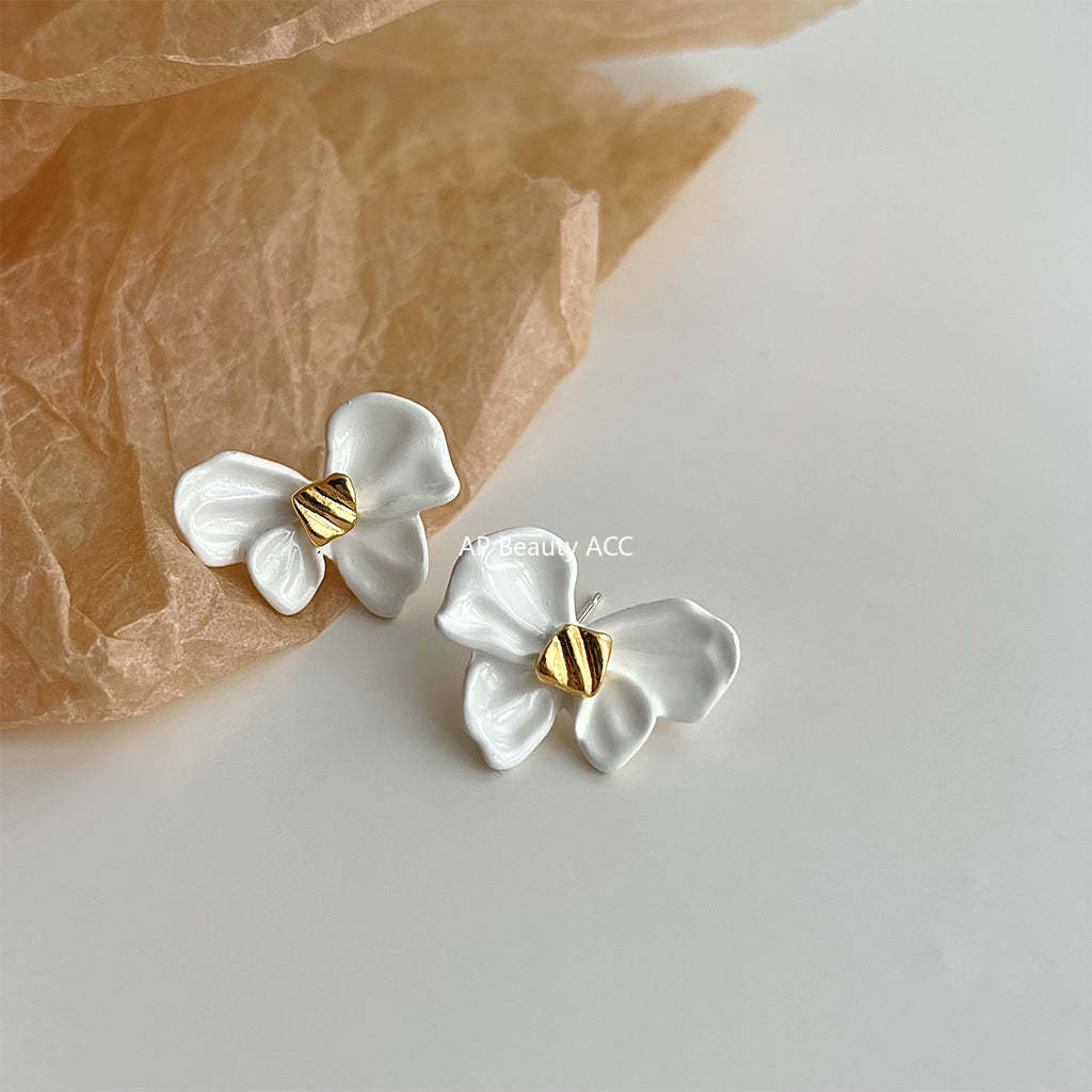 C관 - 에나멜 리본 여름 14K 도금 우아한 귀걸이 [4439] 24.07-1