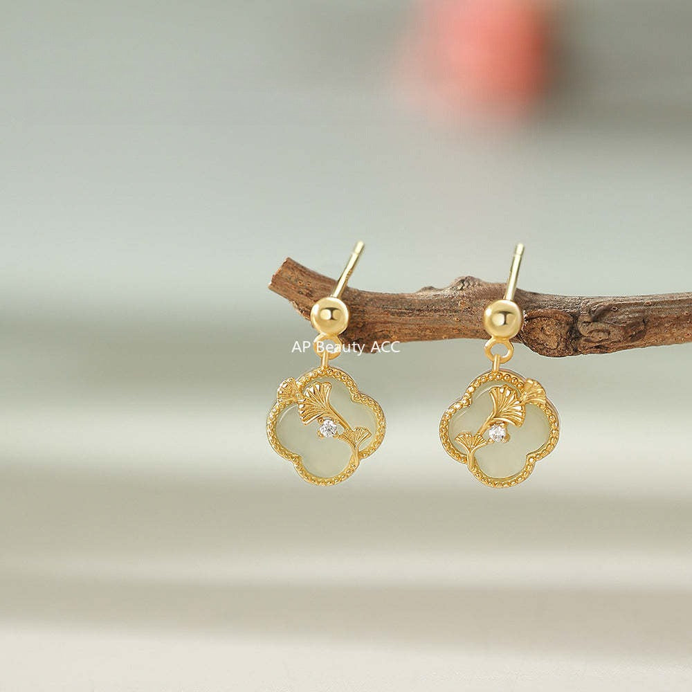 B관 - 925 실버 클로버 은행잎 디자인 목걸이 팔찌 귀걸이 [YC9194E_1 YC4558SL_1 YC2030N_1] 25.12-1