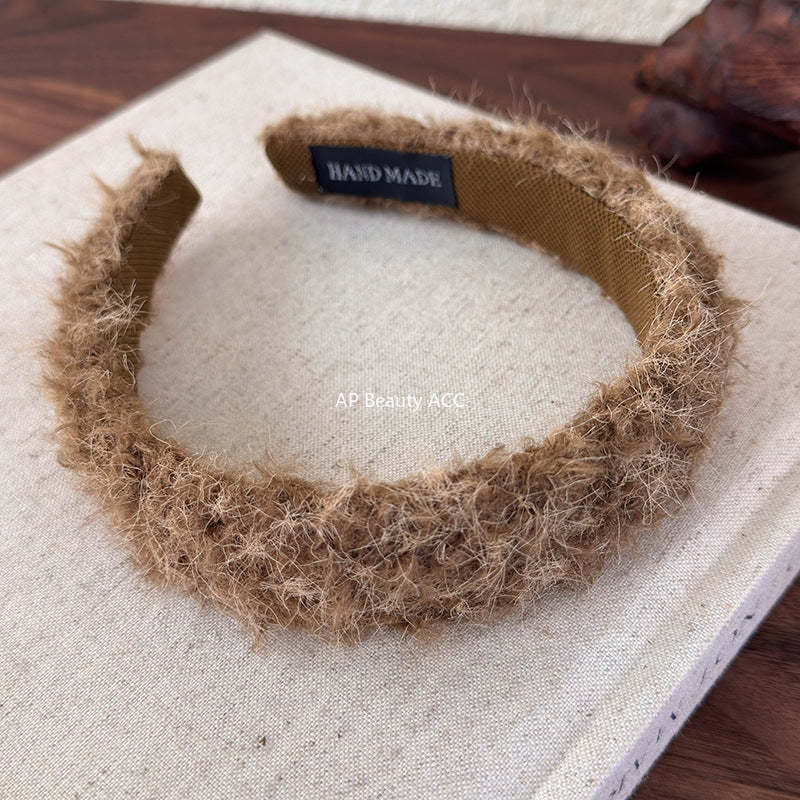 E관 - 가을 겨울 컬러 퍼 양털 머리띠 [26149] 25.12-1