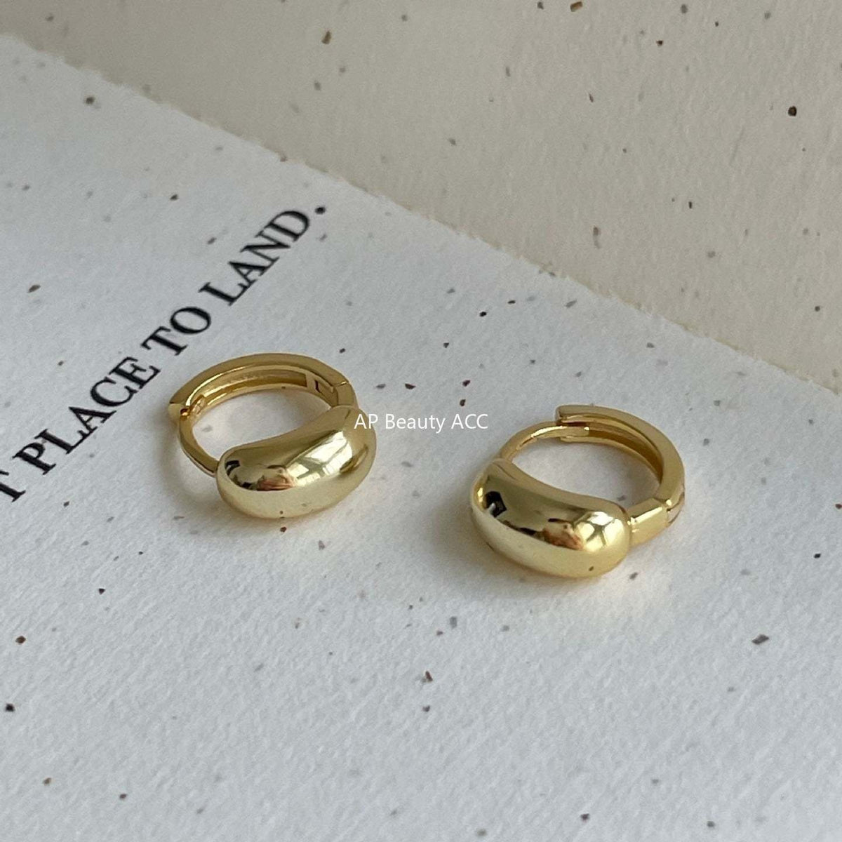 F관 - 925 실버 곡선형 볼드 링 귀걸이 [C1422] 25.11-4