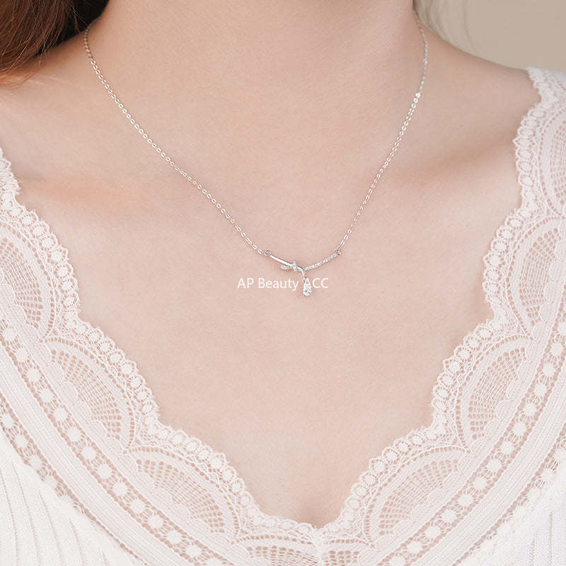 B관 - 999 실버 큐빅 매듭 펜던트 목걸이 [YC2498N_1] 25.09-4