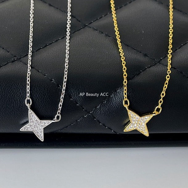 A관 - 925 실버 큐빅 별 펜던트 목걸이 [XL-1229] 25.11-1