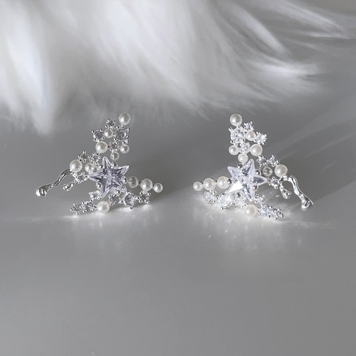 A관 - 블링블링 큐빅 진주 나비 모양 귀걸이 [EH-4146] 25.10-1