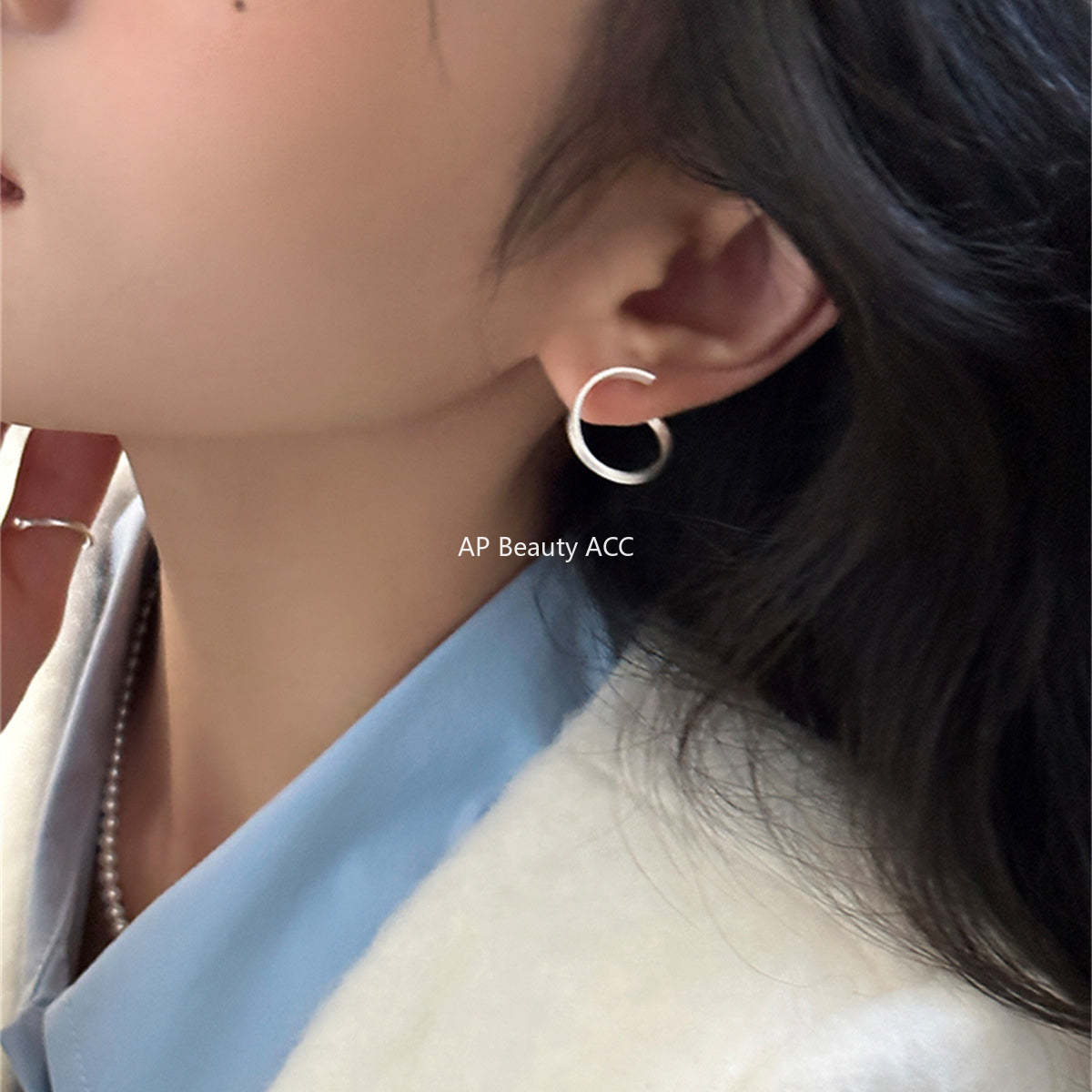 A관 - 은침 꼬임 회전 디자인 귀걸이 [EH-3581] 25.05-5
