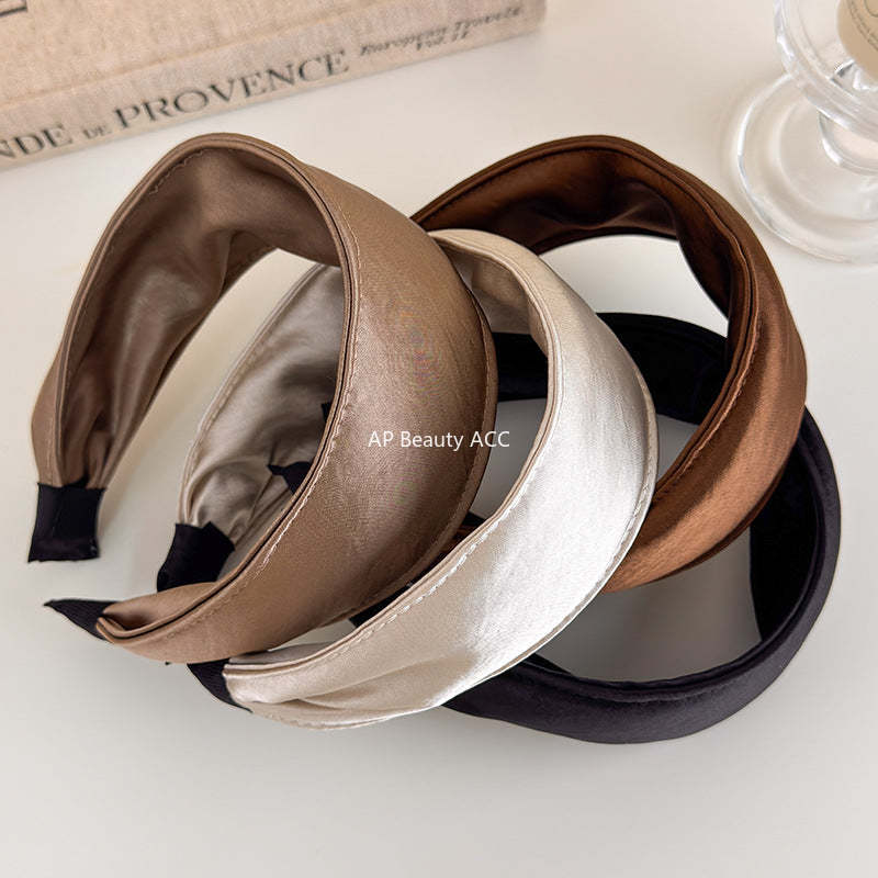 E관 - 새틴 패브릭 와이드 머리띠 [27515] 25.09-4