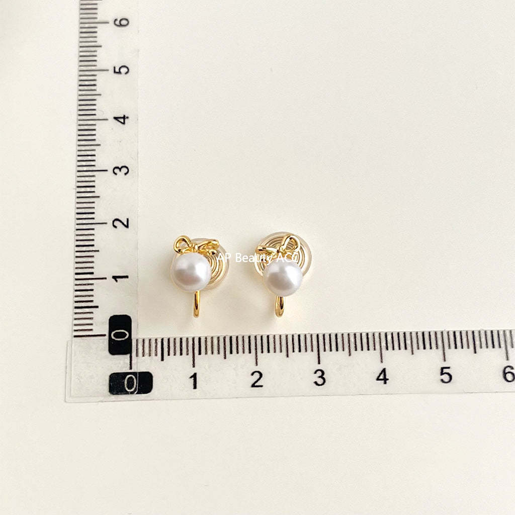 C관 - 담수 진주 골드 도금 나선형 이어커프 귀걸이 [EJ0203P] 25.02-3