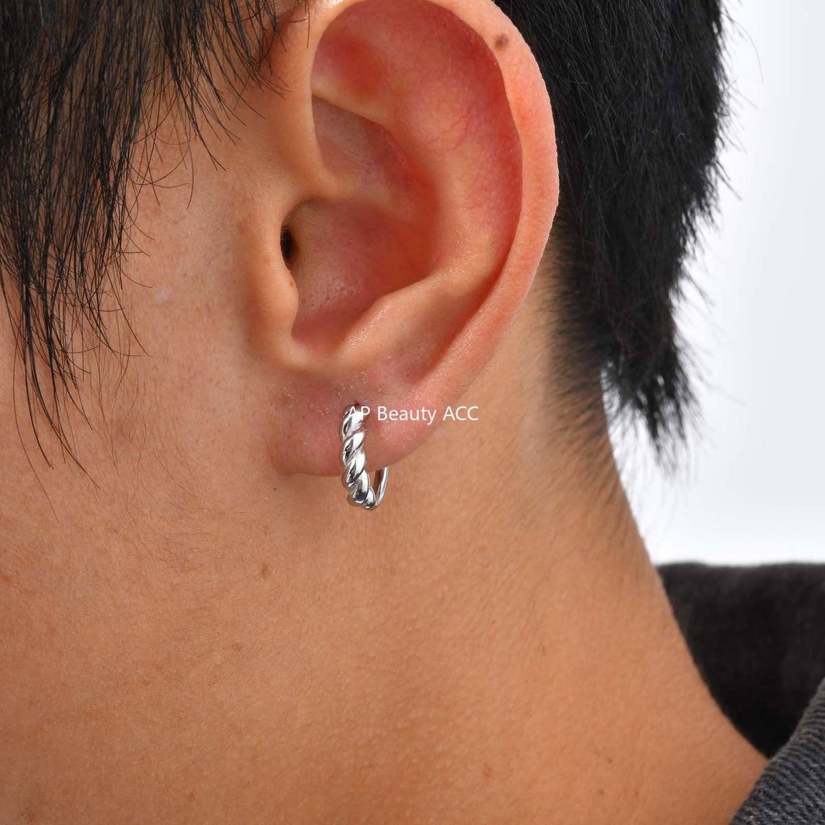 G관 - 스테인리스 스틸 트위스트 링 귀걸이 [EH-840] 25.12-1