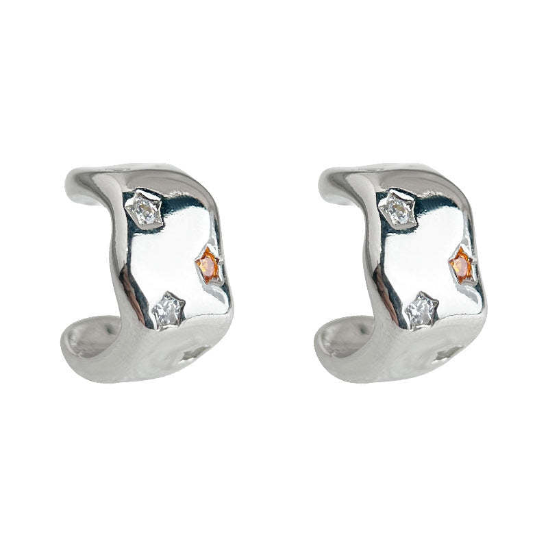 C관 - 925 은침 컬러 큐빅 기하 디자인 미니 귀걸이 [5587] 25.03-1