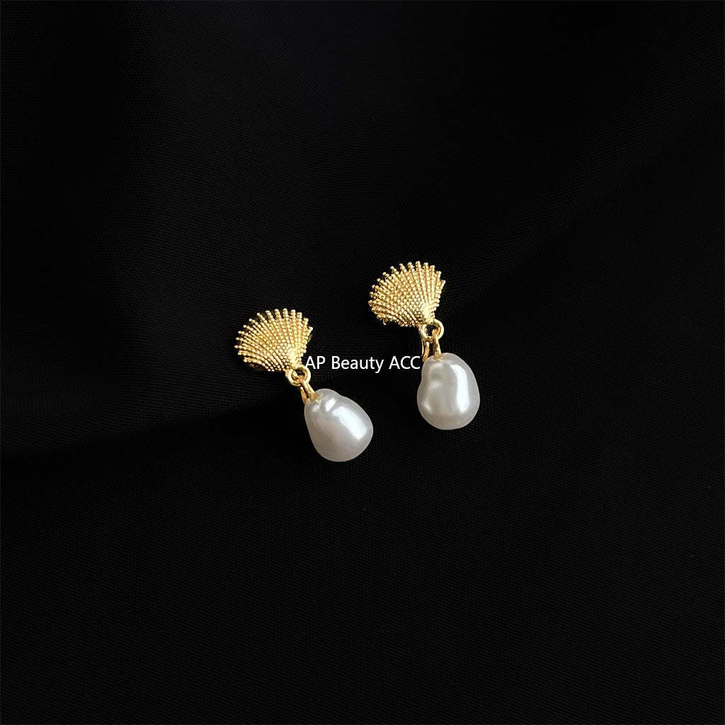 C관 - 담수 진주 골드 도금 나선형 이어커프 귀걸이 [EJ0203P] 25.02-3