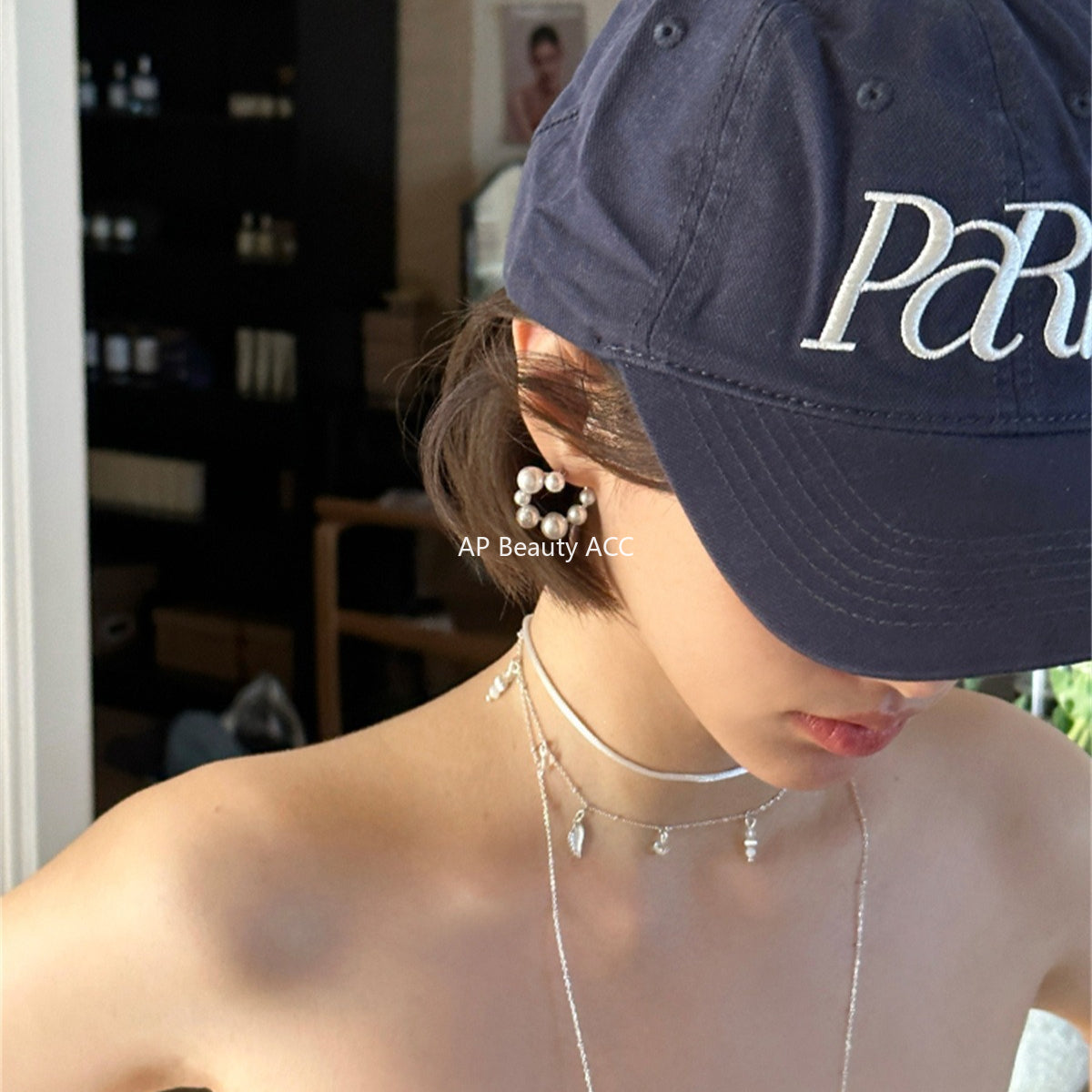 A관 - 925 은침 불규칙 진주 링 귀걸이 [EH-3979] 25.10-1