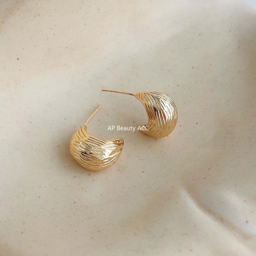 C관 - 간결한 고급스러운 14K 도금 은침 귀걸이 [4087] 24.05-4