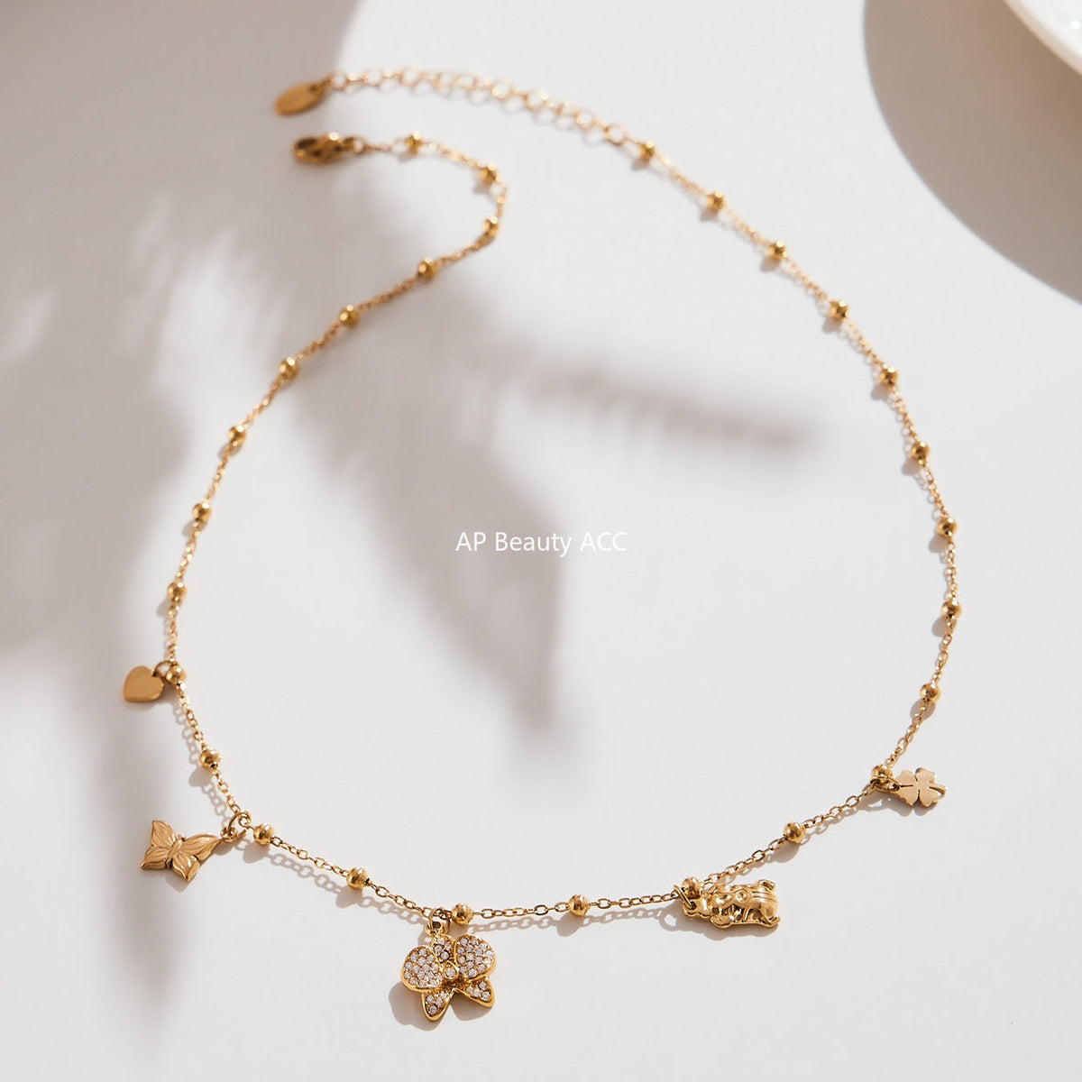 D관 - 스테인리스 스틸 18K 도금 나비 펜던트 목걸이 [P1712] 25.10-3