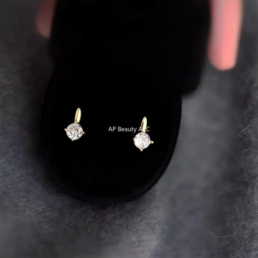C관 - 14K 도금 미니 큐빅 925 은침 귀걸이 [5854] 25.04-2