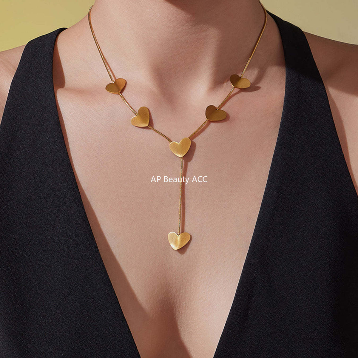 D관 - 스테인리스 스틸 Y자형 하트 펜던트 목걸이 [P1305] 25.10-4