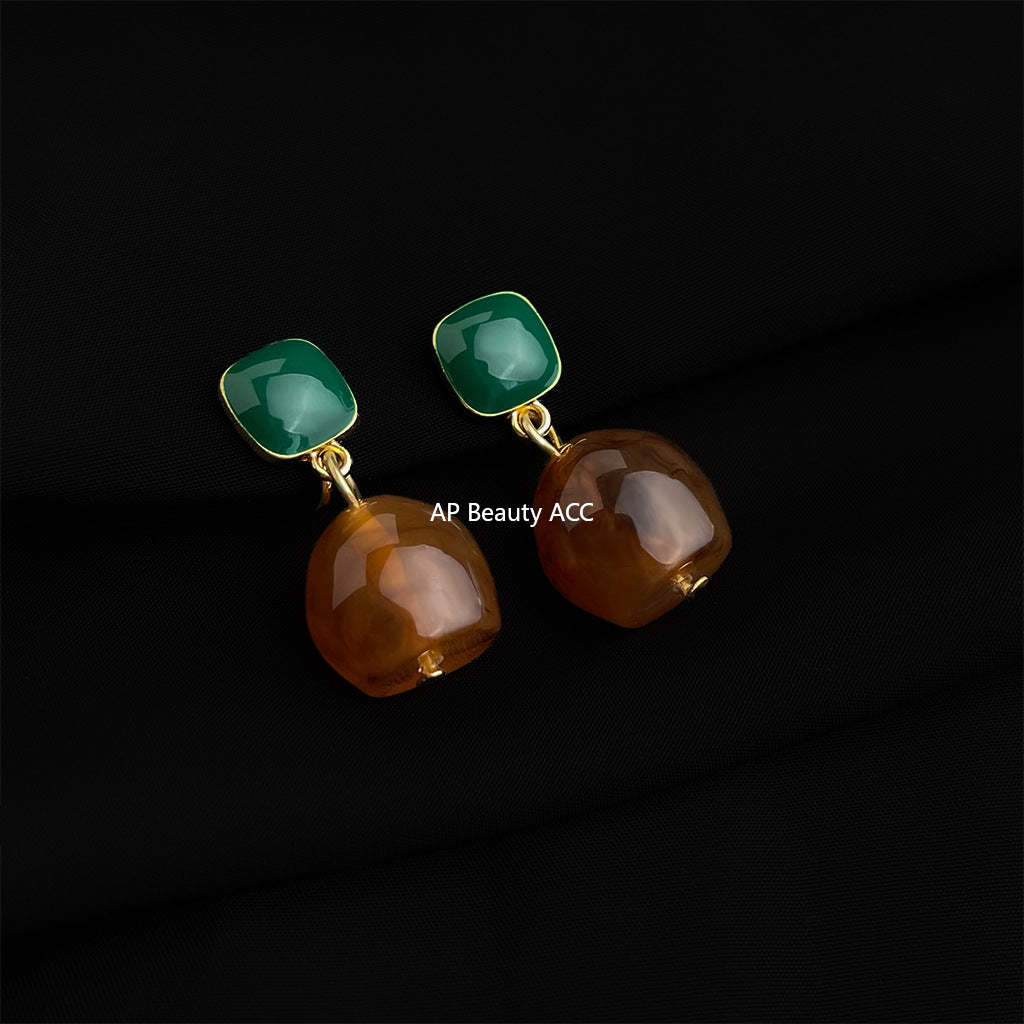 C관 - 18K 도금 에나멜 플라워 이어커프 귀걸이 [EJ0301S] 25.03-1