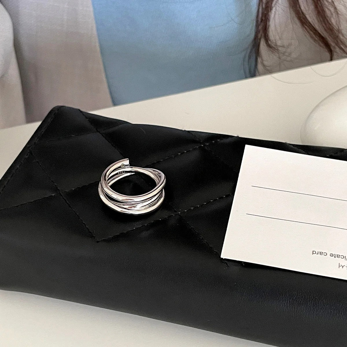 A관 - 925 실버 진주 레이어 반지 [JZ-0707] 25.10-3