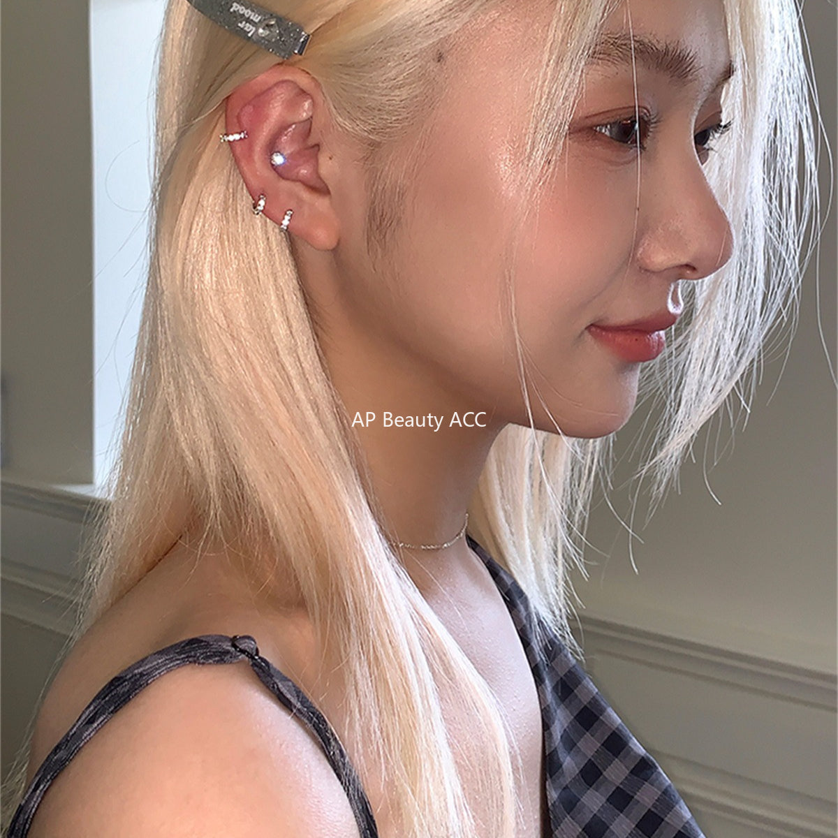 A관 - 925 실버 심플 미니 큐빅 링 귀걸이 [EH-4209] 25.10-3