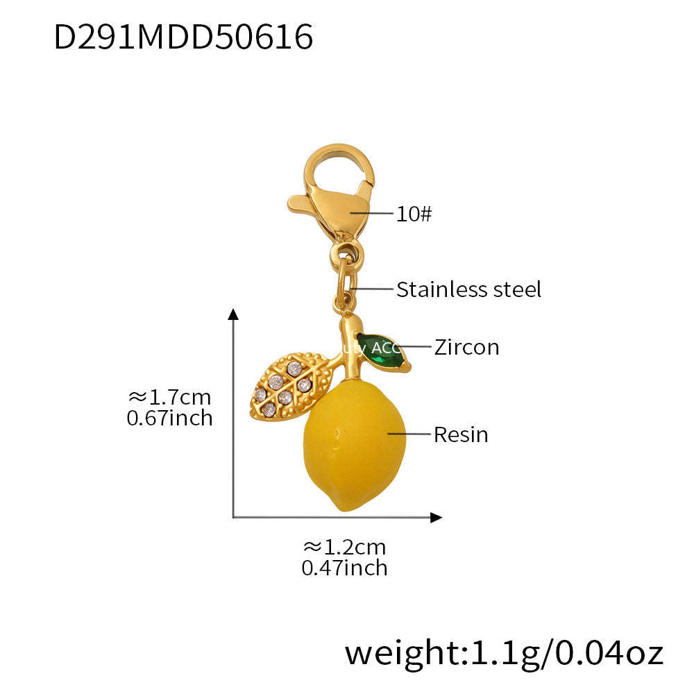 D관 - 레진 레몬 플라워 진주 비즈 펜던트 목걸이 [TXP288] 25.06-3