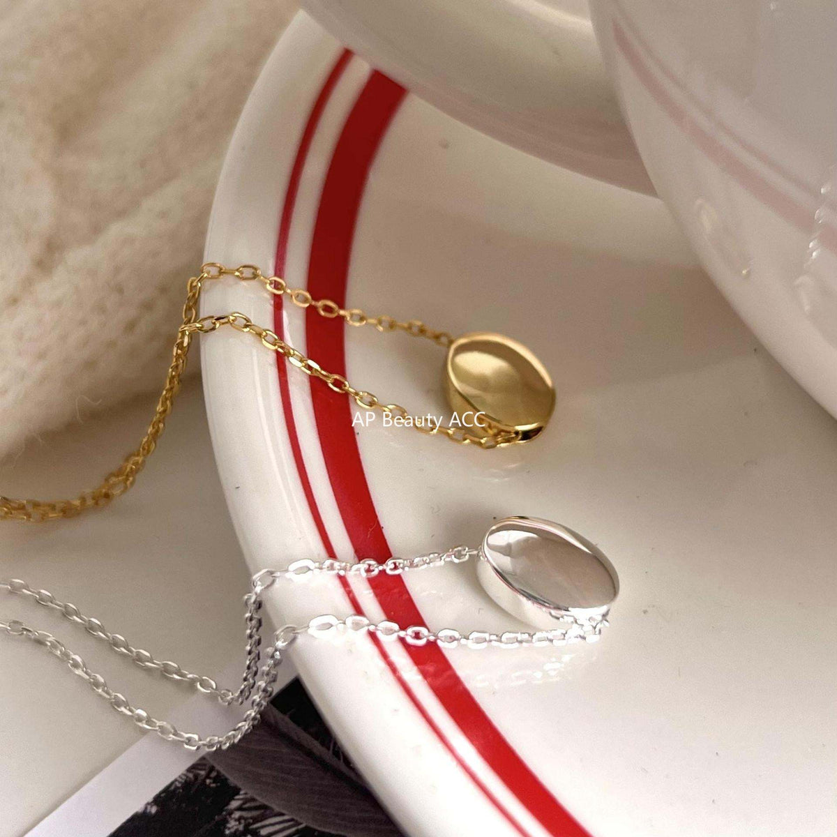 F관 - 925 실버 원형 볼 펜던트 체인 목걸이 [B1002] 25.12-1