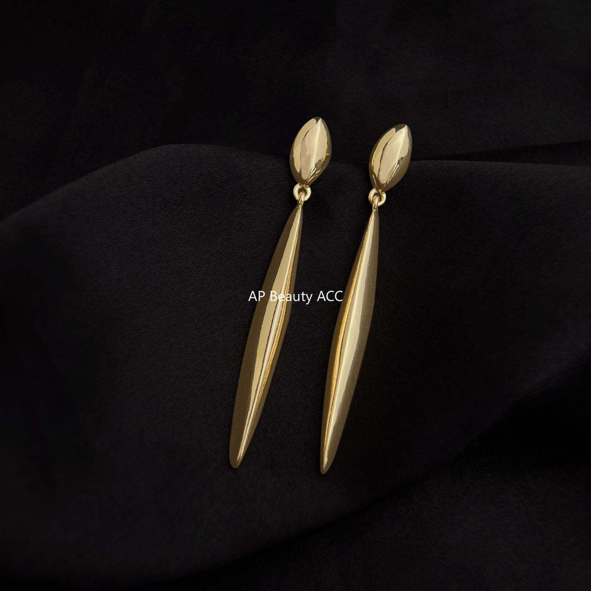 C관 - 925은침 14K 도금 라인 디테일 롱 귀걸이 [5173] 24.11-4