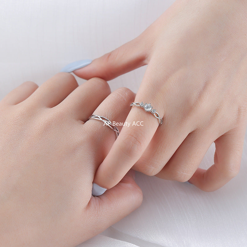 B관 - 999 실버 라인 큐빅 커플 반지 [YC3738R_1] 25.10-1