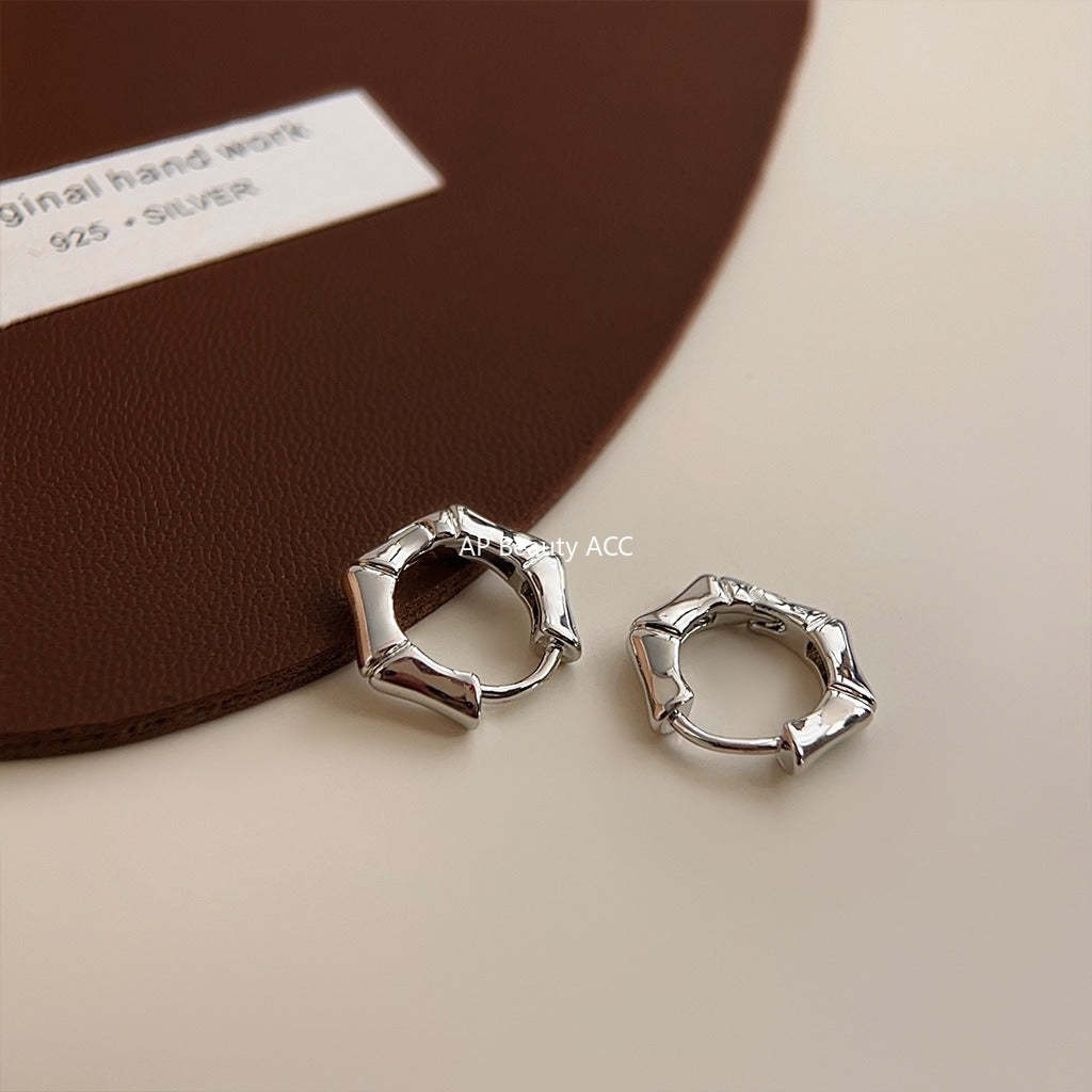 C관 - 기하학 대나무 디자인 귀걸이 시크한 귀걸이 [3594] 24.01-4