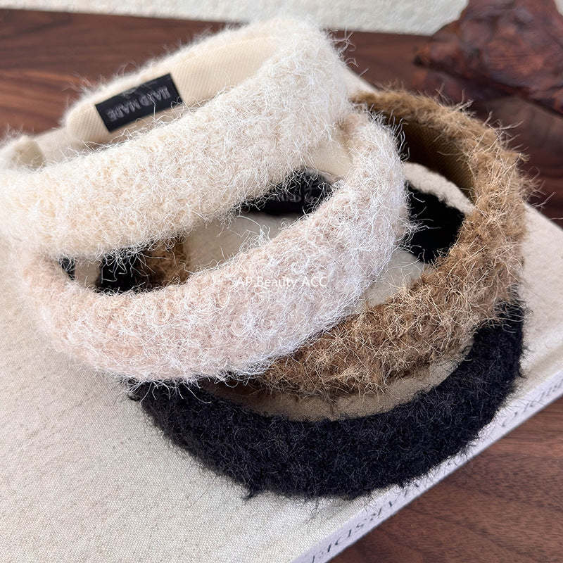 E관 - 가을 겨울 컬러 퍼 양털 머리띠 [26149] 25.12-1