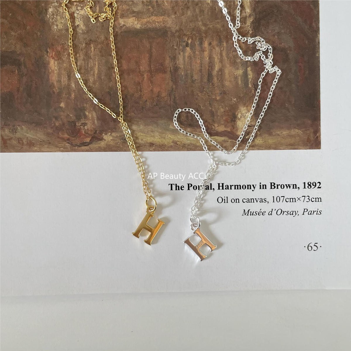 F관 - 925 실버 이니셜 H 펜던트 목걸이 [B1194] 25.12-2