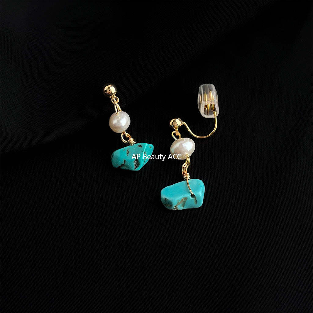 C관 - 담수 진주 골드 도금 나선형 이어커프 귀걸이 [EJ0203P] 25.02-3